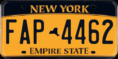 NY license plate FAP4462