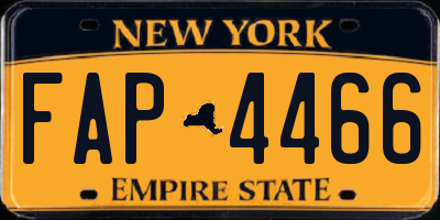 NY license plate FAP4466