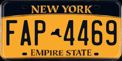 NY license plate FAP4469
