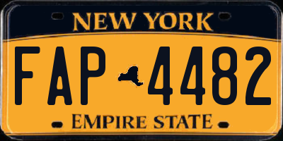 NY license plate FAP4482