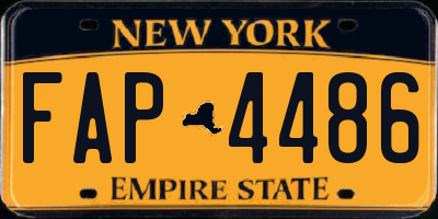 NY license plate FAP4486