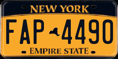 NY license plate FAP4490