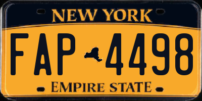 NY license plate FAP4498