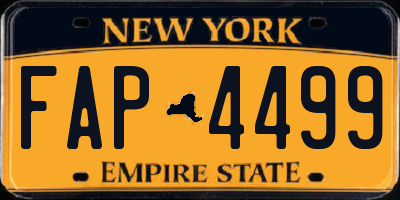 NY license plate FAP4499