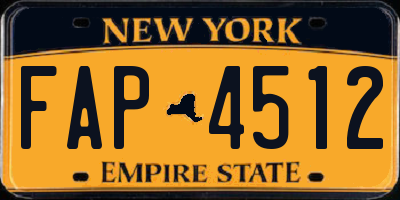 NY license plate FAP4512