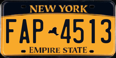NY license plate FAP4513