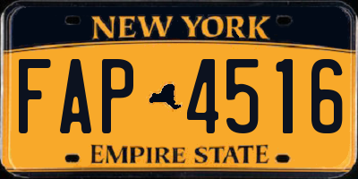 NY license plate FAP4516