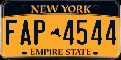 NY license plate FAP4544