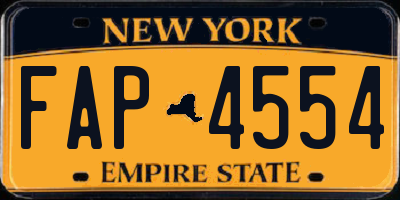 NY license plate FAP4554