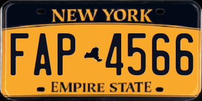 NY license plate FAP4566