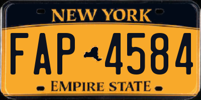 NY license plate FAP4584
