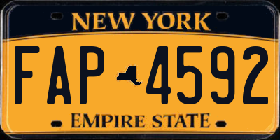 NY license plate FAP4592
