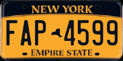 NY license plate FAP4599