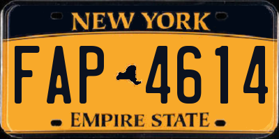 NY license plate FAP4614