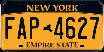 NY license plate FAP4627
