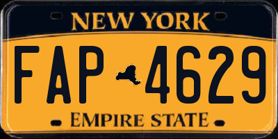 NY license plate FAP4629