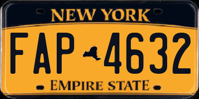 NY license plate FAP4632