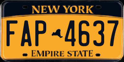 NY license plate FAP4637