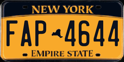 NY license plate FAP4644