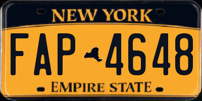 NY license plate FAP4648