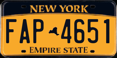 NY license plate FAP4651