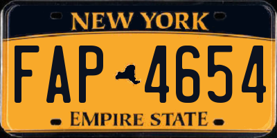 NY license plate FAP4654