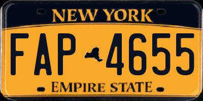 NY license plate FAP4655