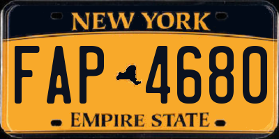 NY license plate FAP4680