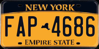 NY license plate FAP4686