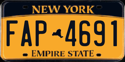 NY license plate FAP4691