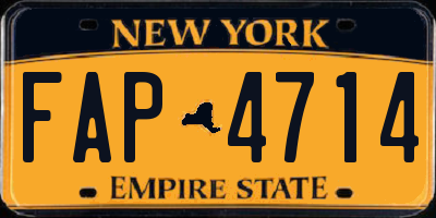 NY license plate FAP4714