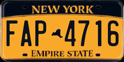 NY license plate FAP4716
