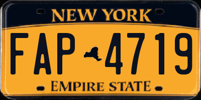 NY license plate FAP4719