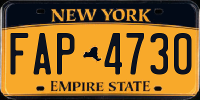 NY license plate FAP4730