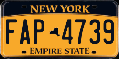 NY license plate FAP4739