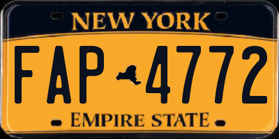 NY license plate FAP4772