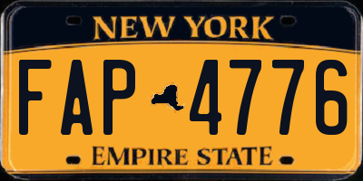 NY license plate FAP4776