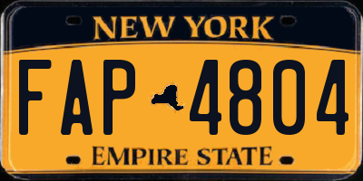 NY license plate FAP4804