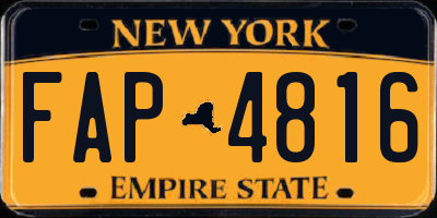 NY license plate FAP4816