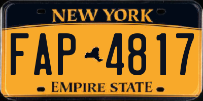 NY license plate FAP4817