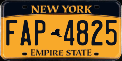 NY license plate FAP4825