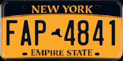 NY license plate FAP4841