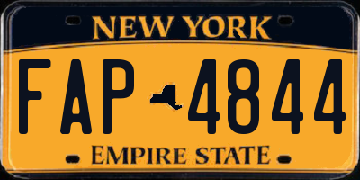 NY license plate FAP4844