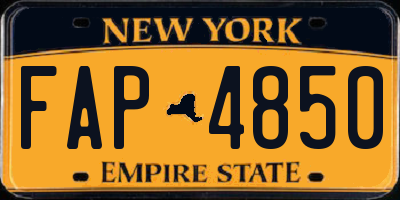 NY license plate FAP4850