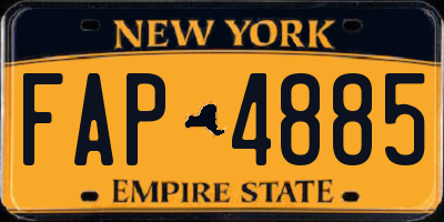 NY license plate FAP4885