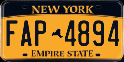 NY license plate FAP4894