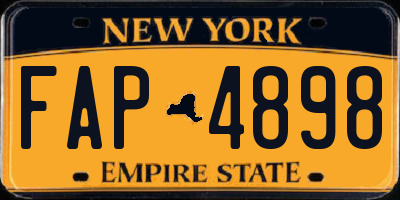NY license plate FAP4898