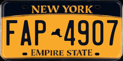 NY license plate FAP4907