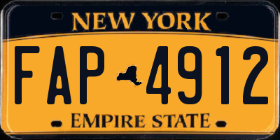 NY license plate FAP4912