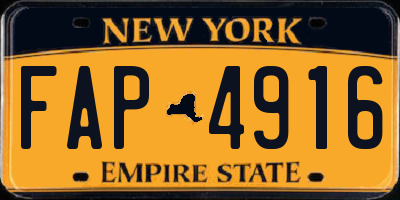 NY license plate FAP4916